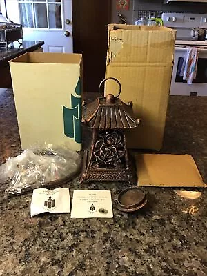 Vintage Partylite Pagoda Lotus Lantern Candle Holder Cast Iron COPPER HOOK NEW • $59.90