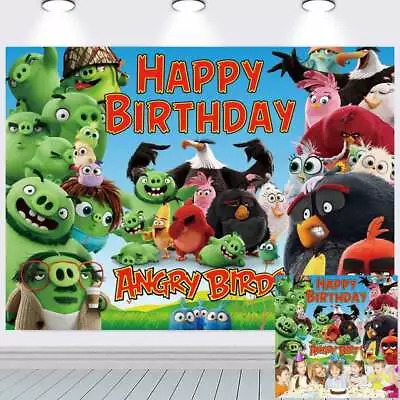Angry Birds Birthday Backdrop Banner Poster Vinyl Party Decoration 7x5ft • $25