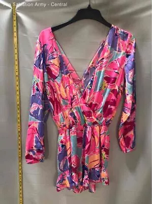 Lilly Pulitzer Womens Multicolor Floral Colorful One-Piece Jumpsuit Size Small • $7.99