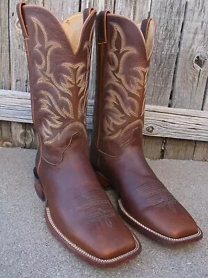 JUSTIN 7002 Remuda Mahogany Worn Saddle Leather Square Toe Cowboy Boots 13 D • $113.20