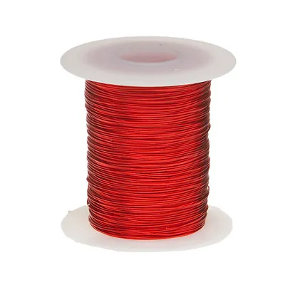 $7.04 • Buy 24 AWG Gauge Enameled Copper Magnet Wire 2 Oz 100' Length 0.0211  155C Red