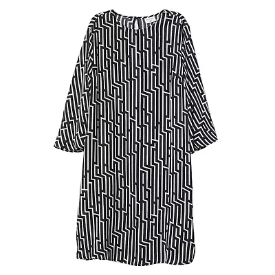 GP & J Baker X H&M Patterned Woven 3/4 Sleeve Trumpet Sleeves Dress Size 8 • $15