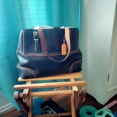 Vintage Coach Brown Leather Handbag Satchel Hampton Line  • $50