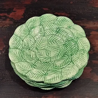 Vintage Fitz And Floyd Green Leaf Embossed Saucer Plates 1990 *Listing Is For 1* • $16