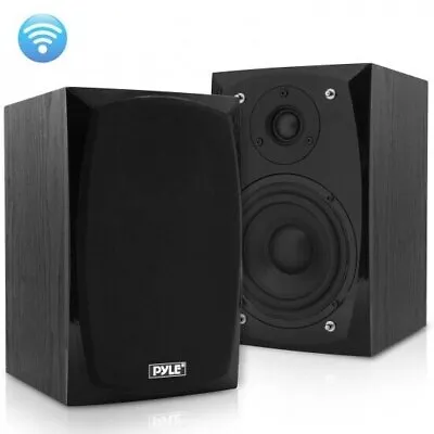 Pyle PBKSP22 HiFi Desktop Bookshelf Powered Bluetooth Speakers Pair - 300W • $89.99