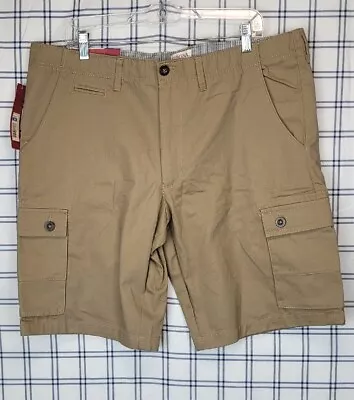 NWT MERONA Cargo Shorts Khaki Tan Size 38 W40  L10  • $20.99