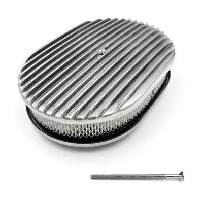 12  X 2  Street Rod Polished Aluminum Finned Heavy Duty Air Cleaner 4 Barrel • $63.99