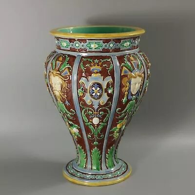 Large Minton Majolica Renaissance Style Masks Vase • $2185.29