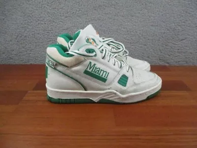 VINTAGE RARE Mens University Of Miami Hurricanes Shoes Ibis Old Logo Size 7 • $49.99