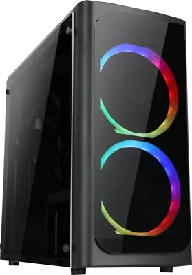 Gaming PC Computer Specialist Twins Case With 2 X RGB Multi-Coloured LED Fans • £49.99