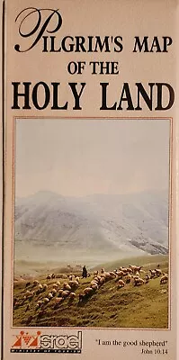 Pilgrim's Map Of The Holy Land Vintage 1960 Jerusalem Israel Travel Brochure Map • $21.98