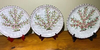 VIETRI Alimenti Set Of 3 Porcelain Plates Italy Cherry Blossom 9.75  • $85