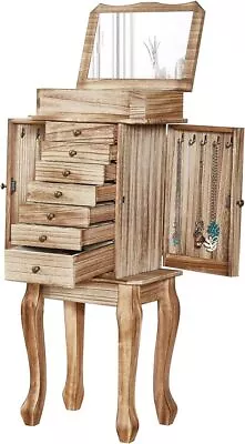 Emfogo Jewelry Armoire 7 Drawers & 2 Side Doors Jewelry Amoire Cabinet Standing • $142.49