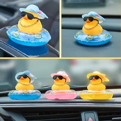 3x Rubber Duck Car Ornaments Yellow Ducky Car Dashboard Decor Sunmer Squeak Duck • £5.99