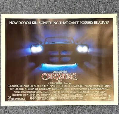 John Carpenter Christine 1983 Original 22x28 Half Sheet Movie Poster • $479.99