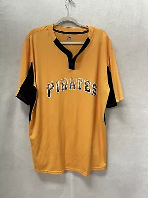 Majestic Pittsburgh Pirates Yellow Baseball Cool Base Jersey Men’s Sz 2XL • $19.99