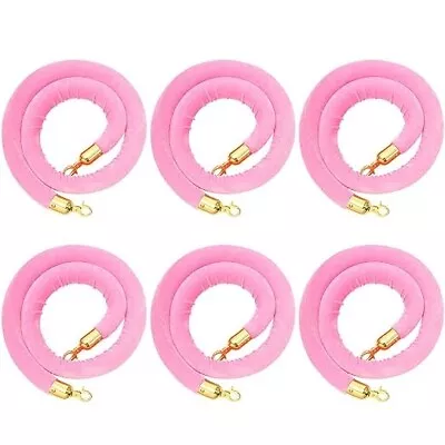 Open Box Fumete 6 Pieces Velvet Stanchion Rope 4 Feet Graduation Party Crowd. • $25.19