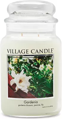 Village Candle Gardenia Large Glass Apothecary Jar Scented Candle 21.25 Oz • $30.90