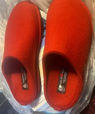 German Haflinger Womens Classic Indoor Slippers RED Wool Sz 42/US 11 Germany • $45