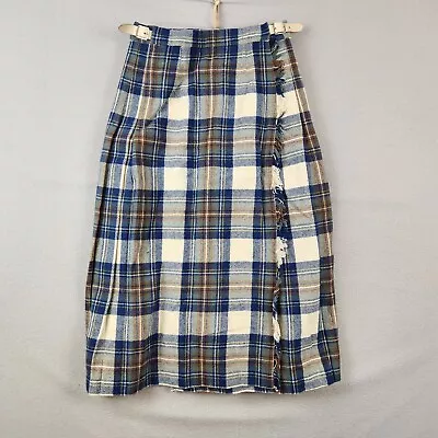 Vintage Laird-Portch Scotland Pleated Midi Skirt Kilt Tartan Plaid Wool Sz 8 • $45