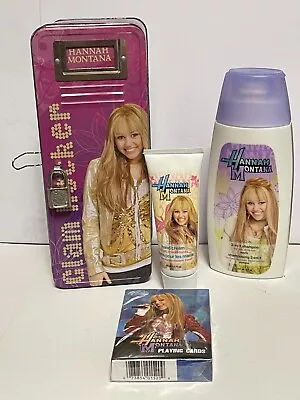 Hannah Montana Avon Storage Locker Tin Box Playing Cards Shampoo Hand Cream Set • $13.49