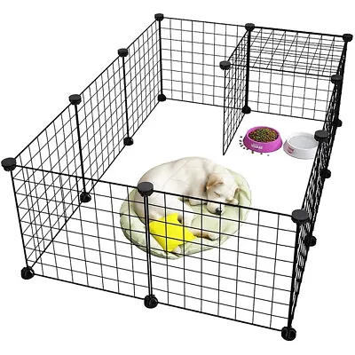 12 Panel Pet Playpen Dog Puppy Rabbit Portable Cage Run Pen Folding Fence Floor • £16.95