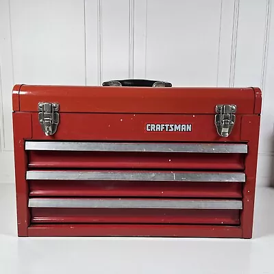 Craftsman 3 Drawer Toolbox Chest  (18x8.5x12) Red Machinist Mechanic Tools • $45