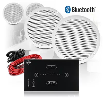 Bluetooth Ceiling Speaker System Wireless Amp HiFi Kitchen Bathroom Music System • £259