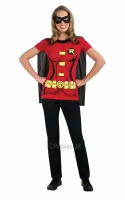 £28.24 • Buy Robin Tshirt Womens Costume DC Comics Marvel Superhero Fancy Dress Outfit