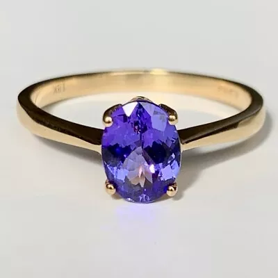 Iliana 18ct Gold Tanzanite Ring AAA 1.5 TCW Solitaire Size T Hallmarked 18K 750 • £595