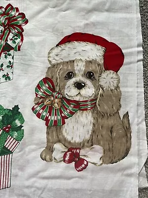 VINTAGE WAMSUTTA/Hallmark Cards Cut & Sew Christmas Kitten & Puppy Fabric Panel • $7