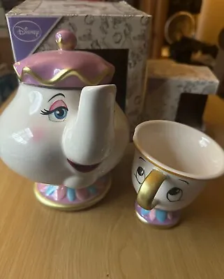 Disney Beauty And The Beast Mrs. Potts Tea Pot &  Chip Mug • £30