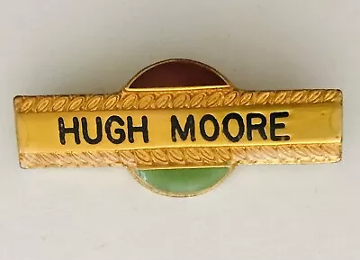 Hugh Moore Bowling Club Name Tag Badge Pin Rare Vintage (H4) • $9.99