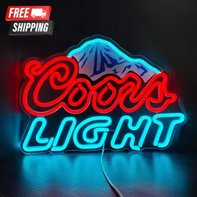 LED Neon Beer Sign Man Cave Home Bar Wall Decor Light Up Mountain Pattern Logo  • $42.99