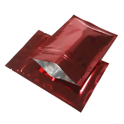 100/500 Glossy Red Smell Proof Mylar Foil Bags Resealable Zipper Seal Pouch • $16.99