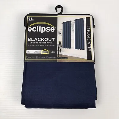 Eclipse Blackout Braxton Curtain Panel Blue One Rod Pocket Curtain Panel 42 X63  • $7.25