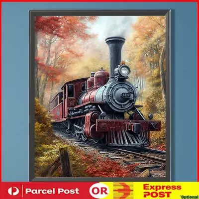 5D DIY Full Round Drill Diamond Painting Train Kit Home Decor Art Craft 40x50cm • $15.95