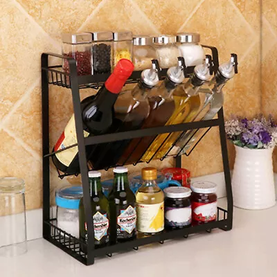 3 Tier Kitchen Countertop Standing Spice Rack Storage Organizer Bottle Holder • £8.95