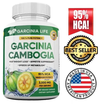 $6.95 • Buy Pure GARCINIA CAMBOGIA 95% HCA Diet Pills Weight Loss Fat Burner 60 Capsule