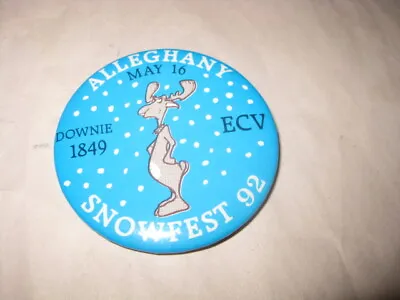 E CLAMPUS VITUS SNOWFEST Ecv ALLEGHANY 92 May 16 Downie 1849 BUTTON Pinback • $19.99