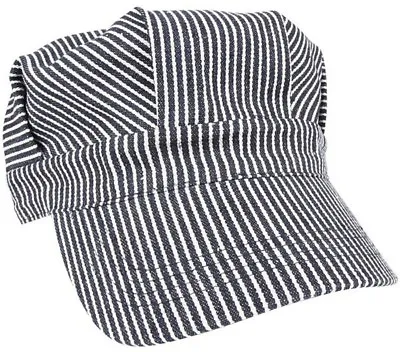 $12.99 • Buy Rothco Train Conductor Hat Striped Engineer Cap Blue Hickory Stripe Railroad