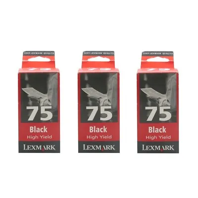 3x Original Lexmark Ink Cartridge 75 For Z51 Z52 Z42 Z53 Z43 X73 X70 Z45 X125 • £25.63