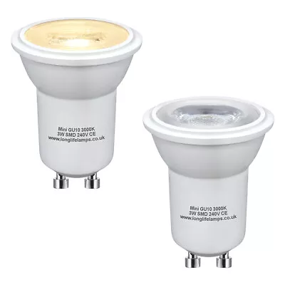 2 X Mini GU10 LED Replacement Halogen Light Bulbs 35mm Small GU10 35W  • £6.99