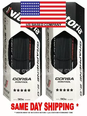 Vittoria Corsa Control G 2.0 Graphene Clincher 700 X 30 All Black    USA Based • $59.90