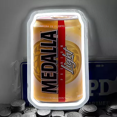 Medalla Light Beer Neon Sign Light Beer Club Party Home LED Wall Decor 12 X7  H4 • $49.99