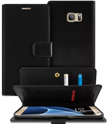 Black Genuine Mercury Mansoor Diary Wallet Case For Galaxy S6 Edge • $9.95