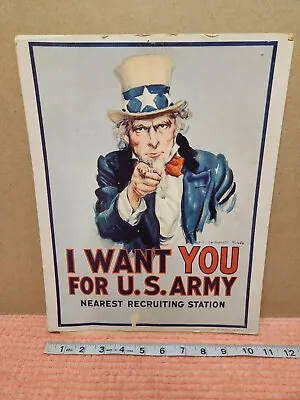 VTG 1968 Uncle Sam  I Want You  For U.S. Army/Navy Recruitment Poster Dual Sided • $39.99