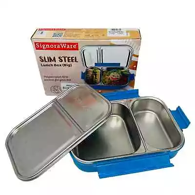 NEW SignoraWare Slim Steel Lunch Box (Big) 1000ml BPA Free Airtight Blue • $28