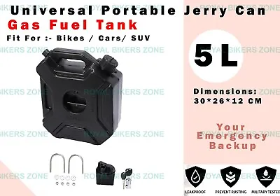 Universal 5L Portable Jerry Can Gas  Oil Tank For Bikes/SUV/ Cars  • $67.31