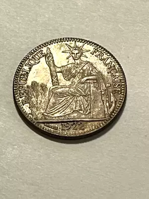 1922-A French Indochina 10 Centimes Silver XF #16018 • $26